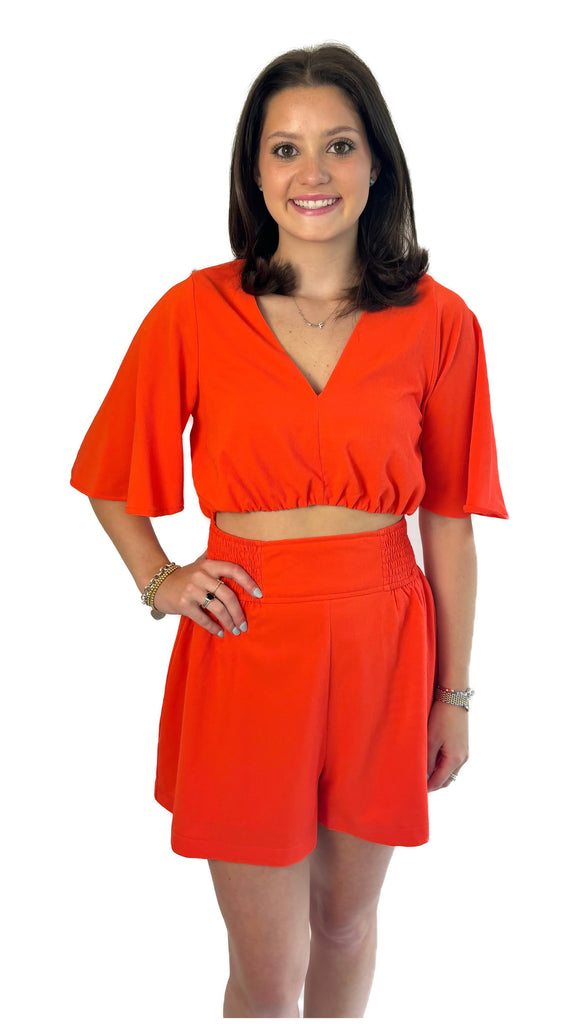 Glam Orange Tori Romper