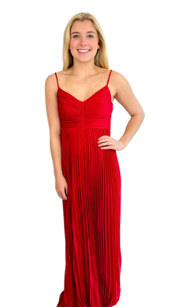 Lucy Paris Red Pleated Dress