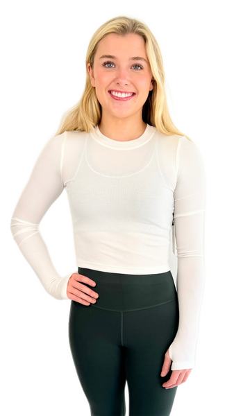 Splits59 White Louise Crop Top