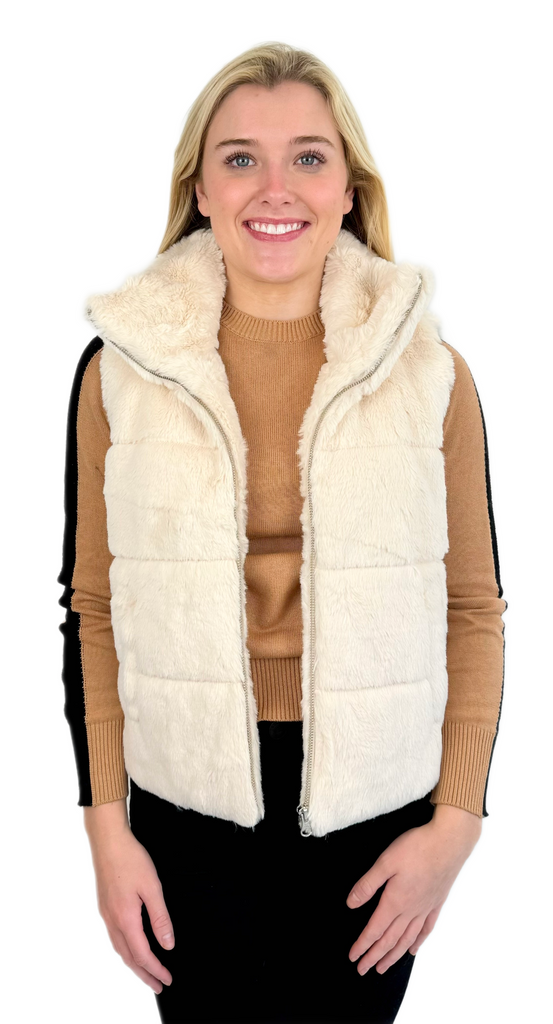 J Society Cream Fur Vest