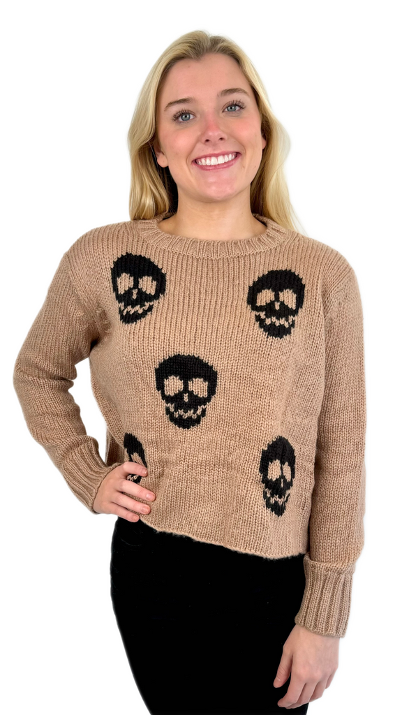 Wooden Ships Latte Skull Sweater