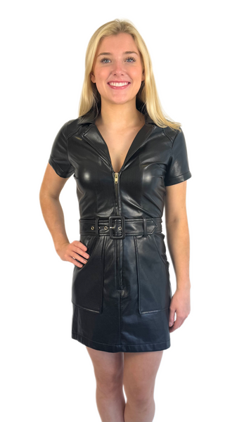 Show Me Your Mumu Black Leather Outlaw Dress