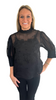 Farm Rio Beaded Black Blouse